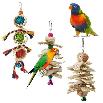 ציפור צעצוע חומרים טבעיים נוי גינון ידידותי לסביבה תירס קליפות צבעוניות חרוזים ליפה ציפור כורתים צעצוע