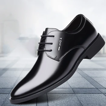 קלאסי אנשי עסקים שמלה נעלי אופנה אלגנטית חתונה רשמית נעלי גברים להחליק על המשרד נעלי אוקספורד לגברים מעור איטלקי