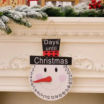 קריקטורה עיצוב אדוונט לוח השנה החגיגי הספירה לאחור קישוט חג המולד צבעוני כובע, זקן מגבעת שלג מצביע על חג המולד
