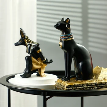 שרף המצרי חתול וכלב אלוהים יצירתי היינות מחזיק בקבוק קישוט הבית באביזרים מודרניים צלמיות הפנים