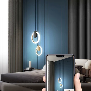 תליון מנורה Led אמנות נברשת אור עיצוב חדר יוקרה ליד המיטה מודרני מינימליסטי המנורה נורדי דופלקס קומה המדרגות.